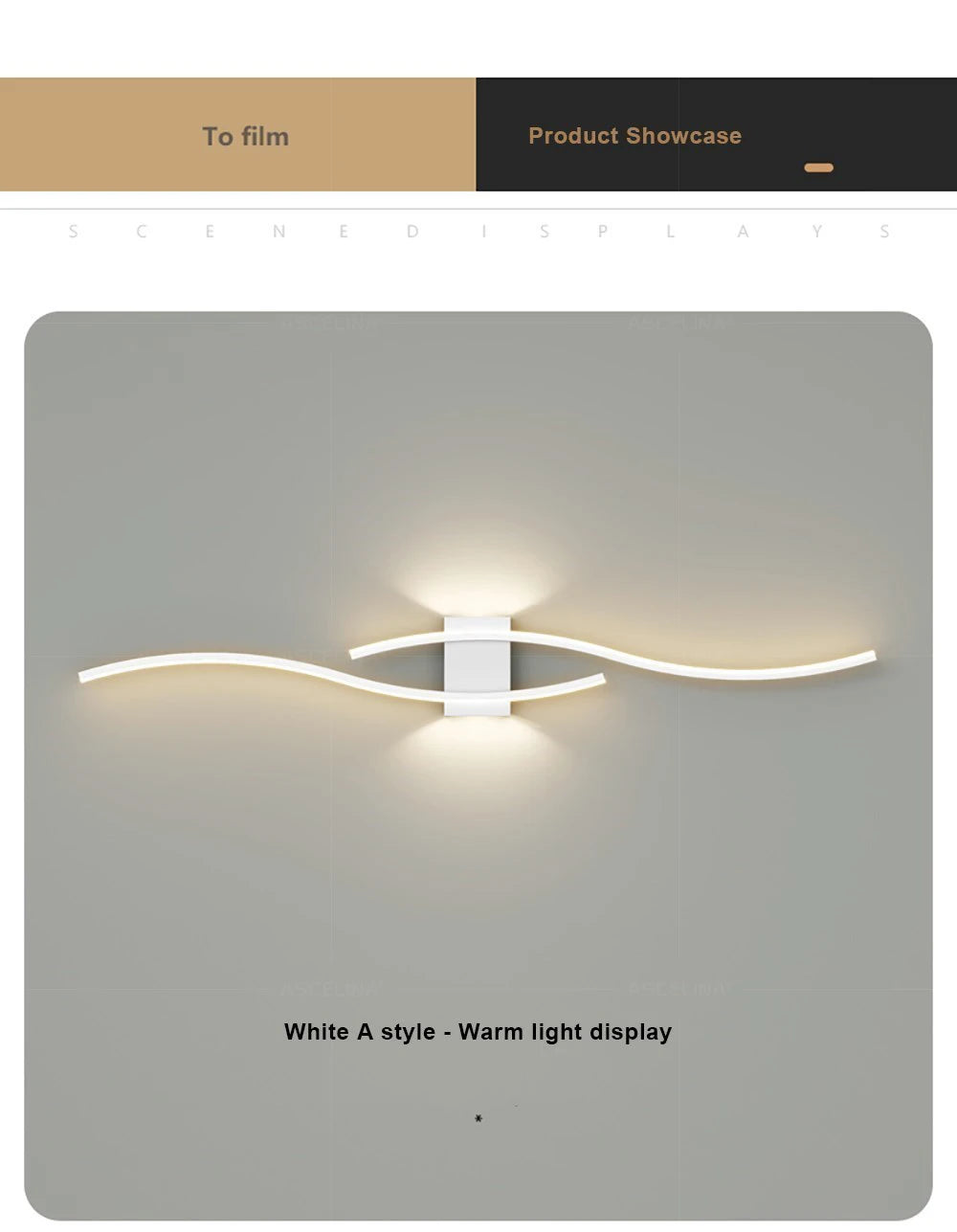 Applique Murale LED Moderne – Double Courbe avec Télécommande