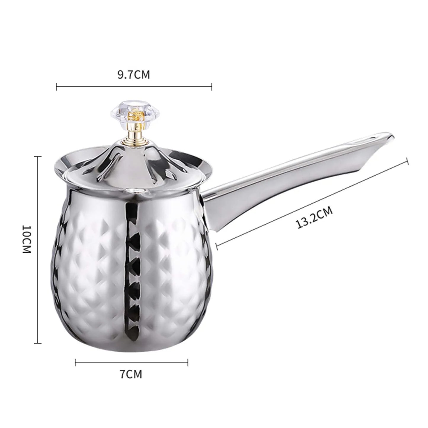 ✨ Pot à Café Turc & Lait Martelé Or – Inox avec Couvercle