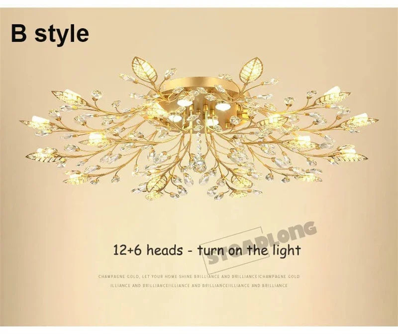 Lustre Plafonnier Cristal Moderne – Élégance & Raffinement