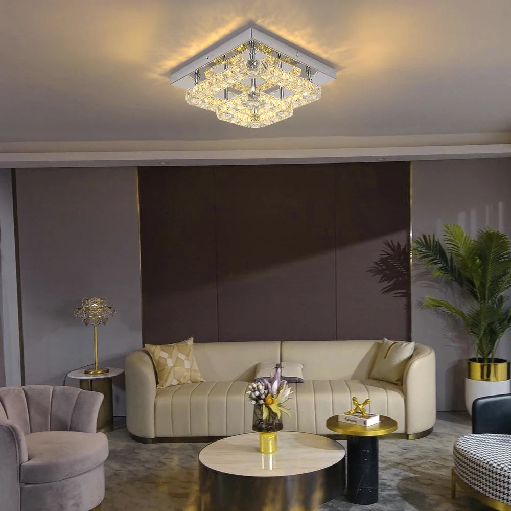 Plafonnier LED Cristal – Moderne & Élégant
