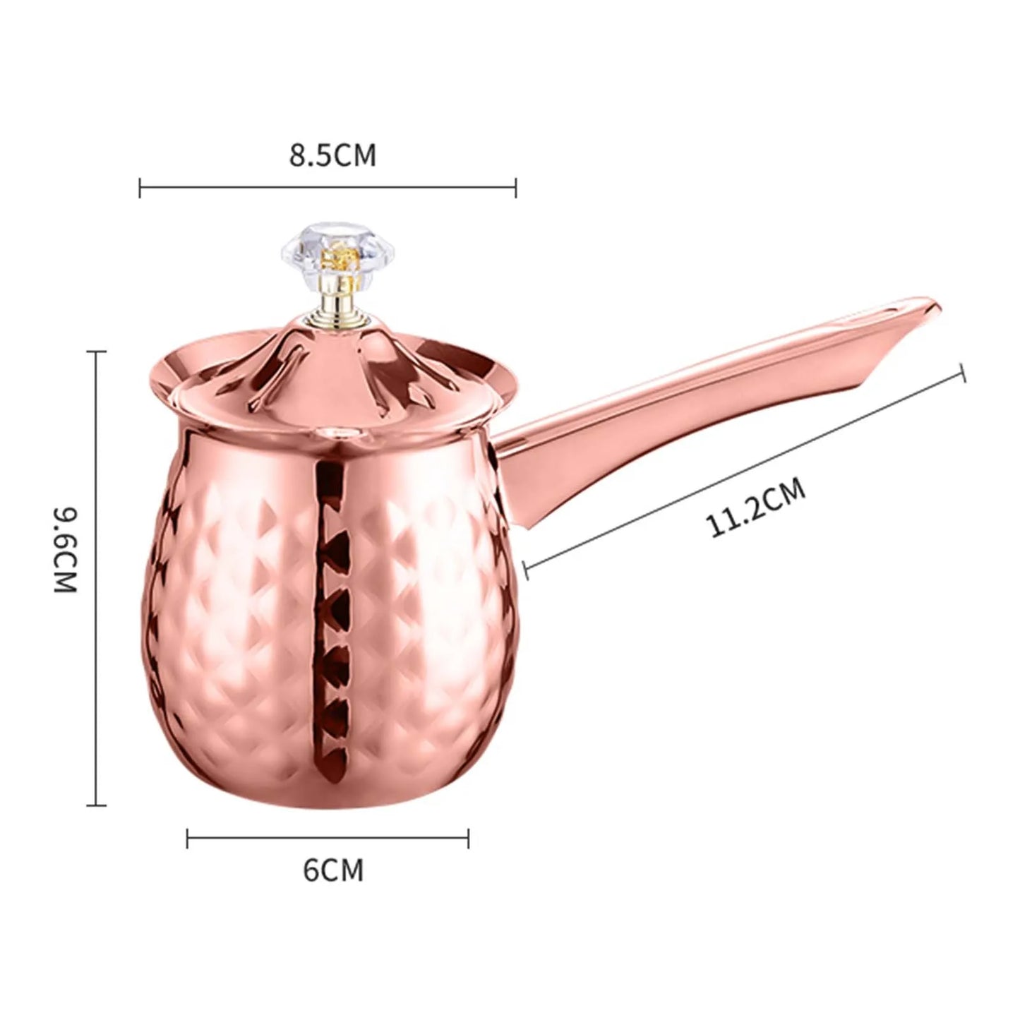 ✨ Pot à Café Turc & Lait Martelé Or – Inox avec Couvercle