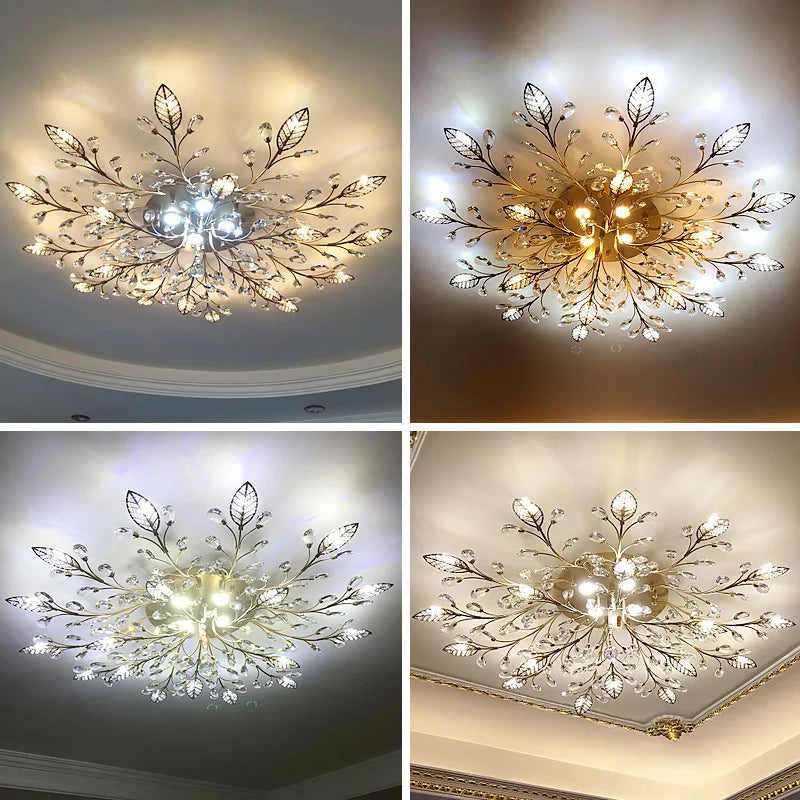 Lustre Plafonnier Cristal Moderne – Élégance & Raffinement