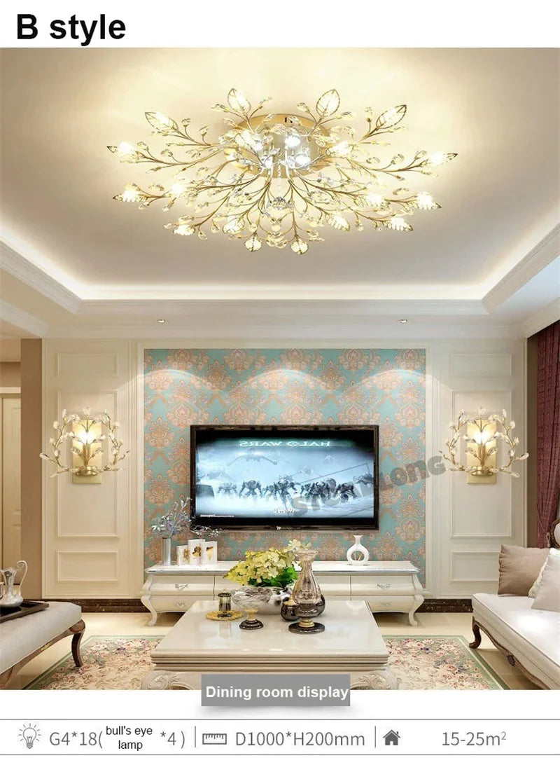 Lustre Plafonnier Cristal Moderne – Élégance & Raffinement