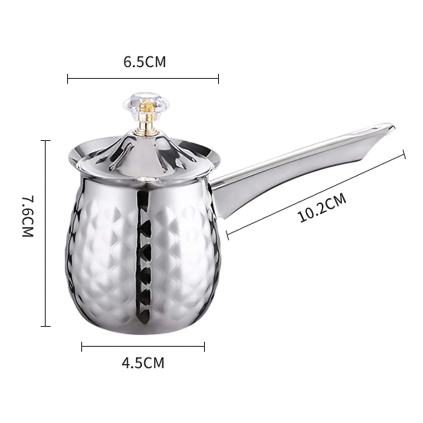 ✨ Pot à Café Turc & Lait Martelé Or – Inox avec Couvercle
