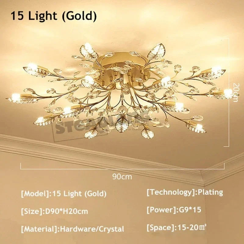 Lustre Plafonnier Cristal Moderne – Élégance & Raffinement