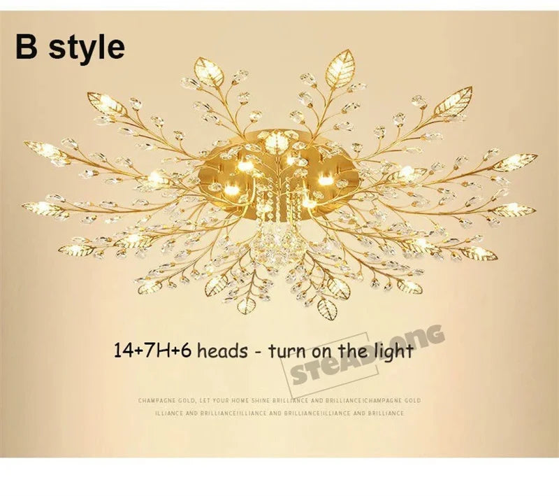 Lustre Plafonnier Cristal Moderne – Élégance & Raffinement
