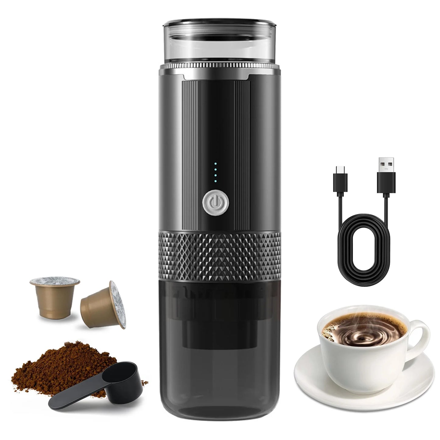 ☕ Machine à Café & Thé Électrique Portable – Rechargeable Compacte