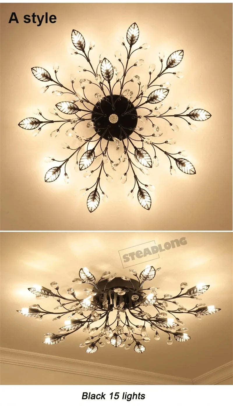 Lustre Plafonnier Cristal Moderne – Élégance & Raffinement