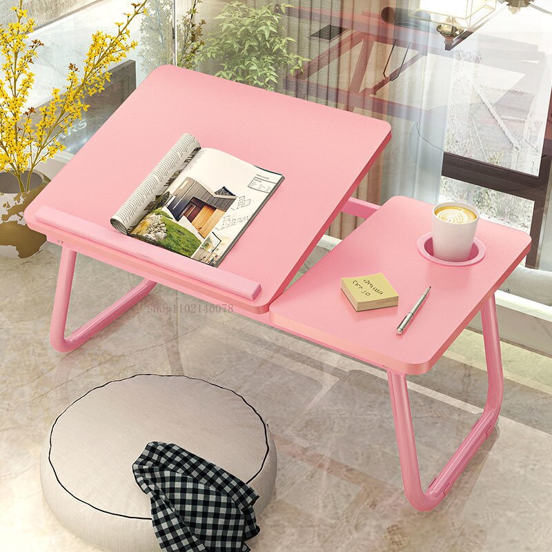Portable NEW Folding Laptop Table Computer Desk Bed Table Sofa Small Desk With Cup Holder Study Table Notebook Table muebles