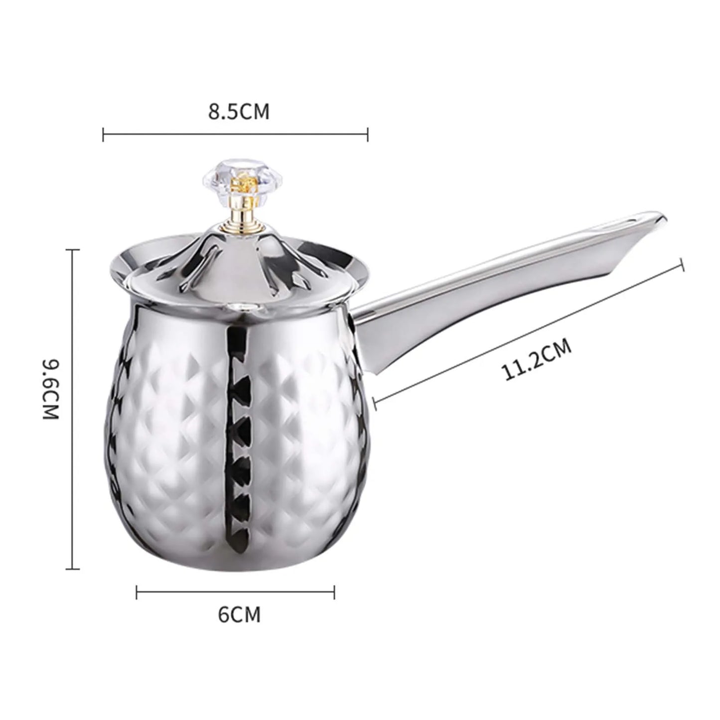 ✨ Pot à Café Turc & Lait Martelé Or – Inox avec Couvercle
