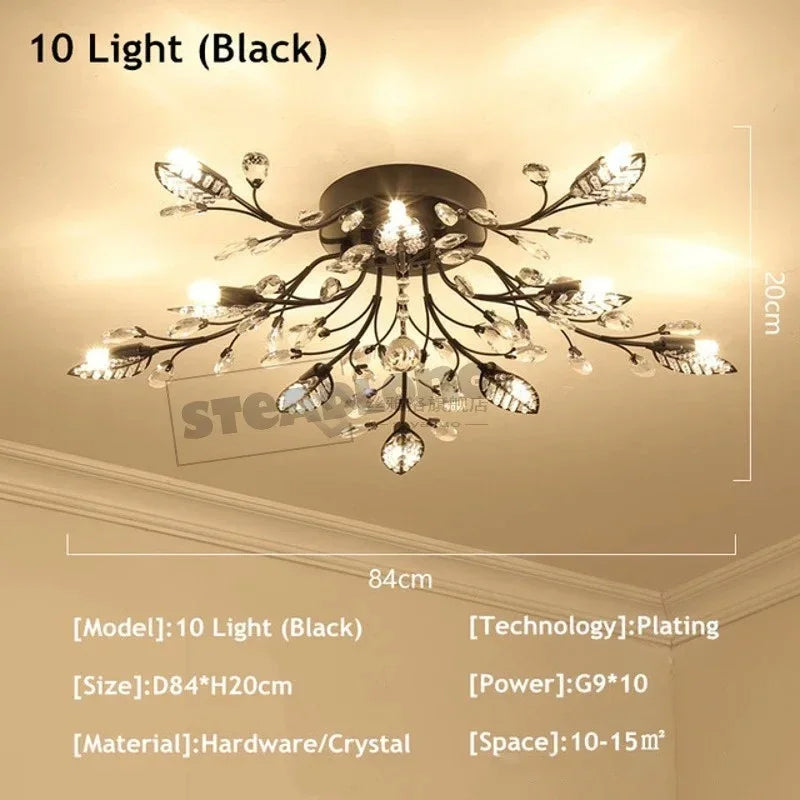 Lustre Plafonnier Cristal Moderne – Élégance & Raffinement