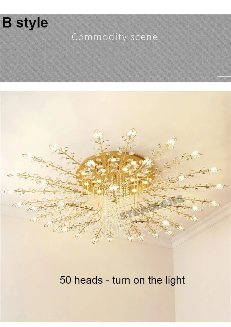 Lustre Plafonnier Cristal Moderne – Élégance & Raffinement