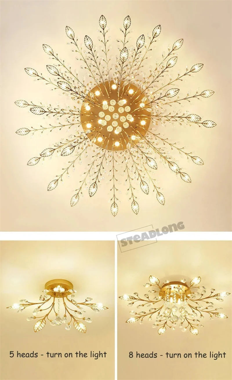 Lustre Plafonnier Cristal Moderne – Élégance & Raffinement