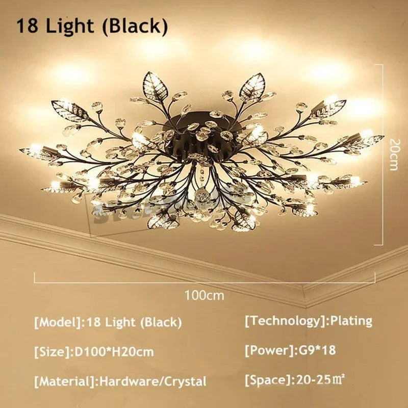 Lustre Plafonnier Cristal Moderne – Élégance & Raffinement