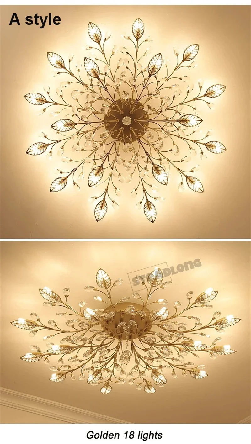 Lustre Plafonnier Cristal Moderne – Élégance & Raffinement