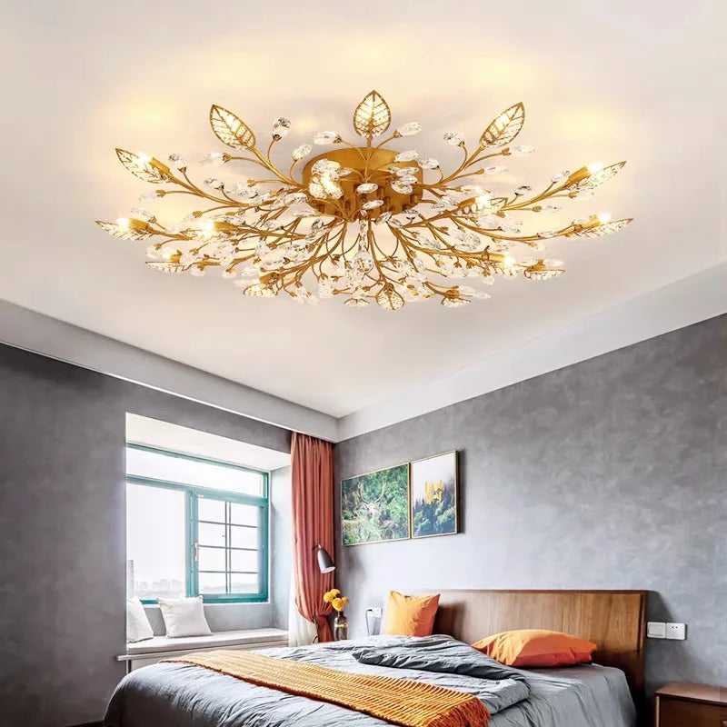 Lustre Plafonnier Cristal Moderne – Élégance & Raffinement
