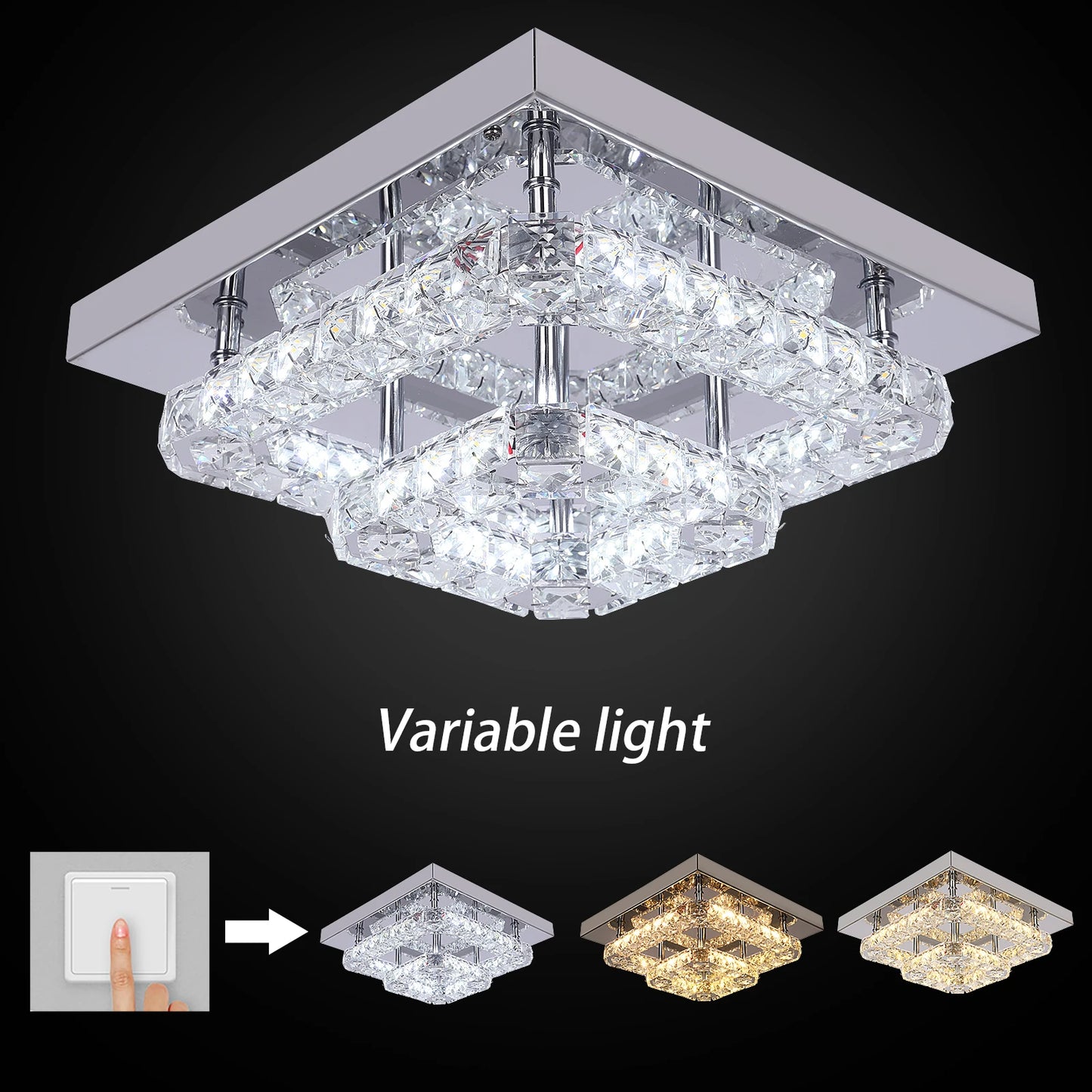 Plafonnier LED Cristal – Moderne & Élégant