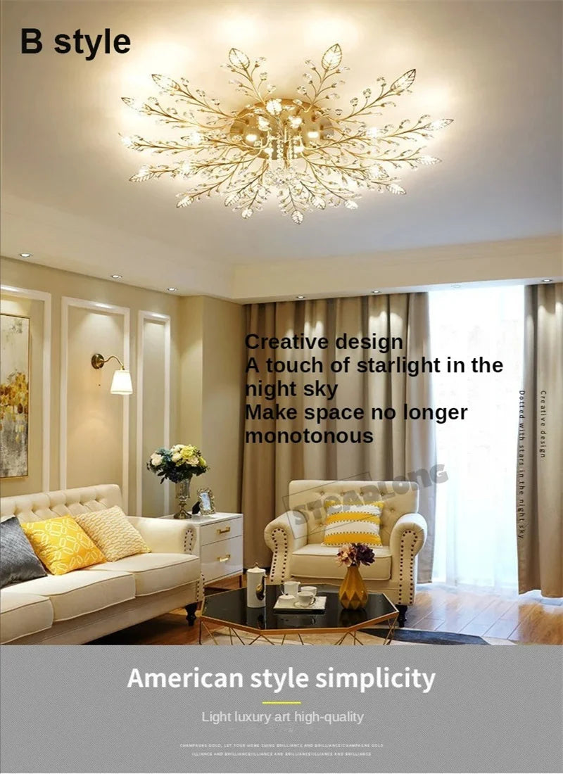Lustre Plafonnier Cristal Moderne – Élégance & Raffinement