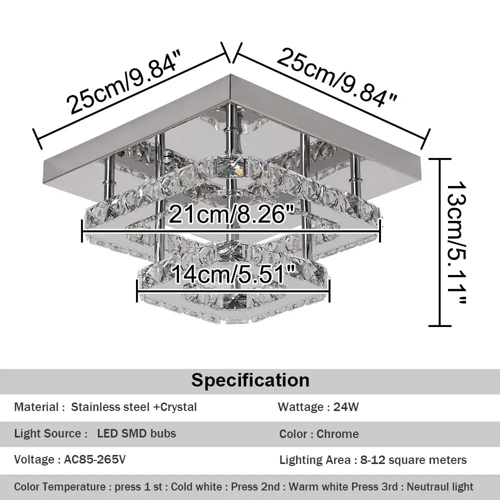 Plafonnier LED Cristal – Moderne & Élégant