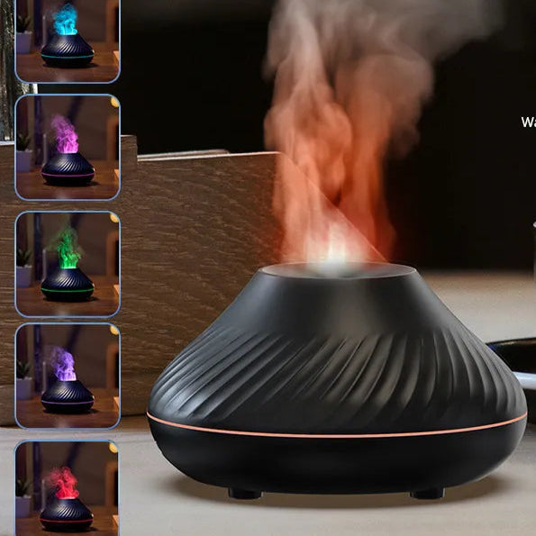 Diffuseur d’Arômes Lampe, Humidificateur – Effet Flamme LED