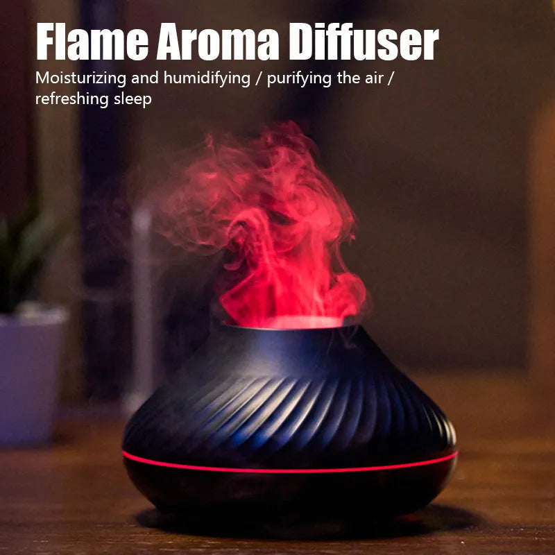 🔥 Diffuseur d’Arômes & Humidificateur – Effet Flamme avec LED