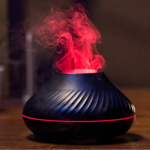 Diffuseur d’Arômes Lampe, Humidificateur – Effet Flamme LED