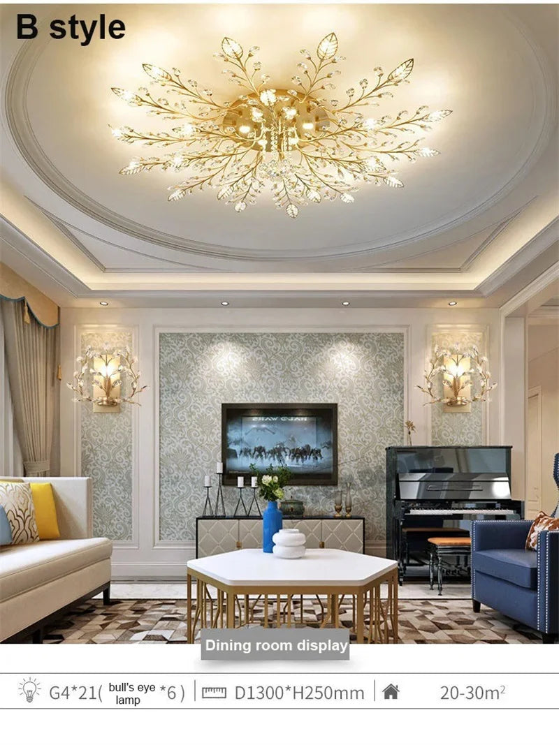 Lustre Plafonnier Cristal Moderne – Élégance & Raffinement