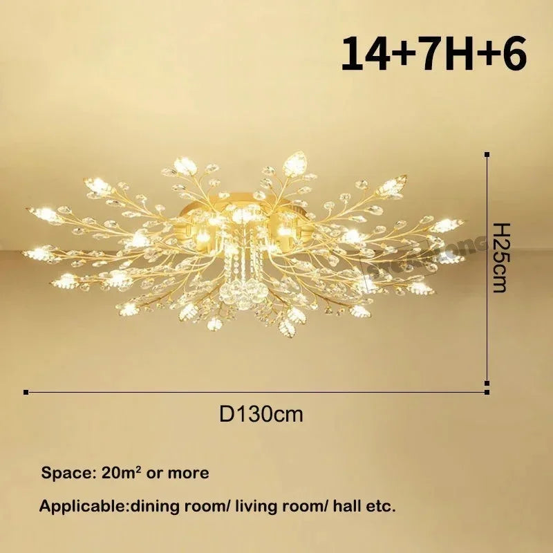 Lustre Plafonnier Cristal Moderne – Élégance & Raffinement