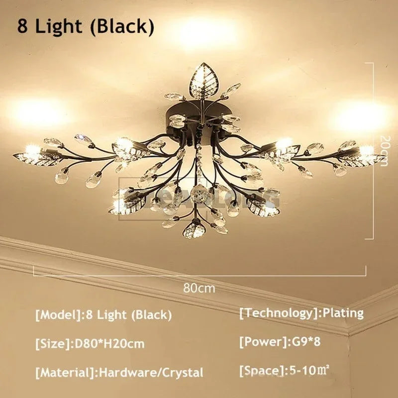 Lustre Plafonnier Cristal Moderne – Élégance & Raffinement