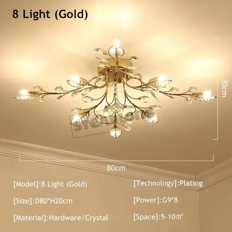 Lustre Plafonnier Cristal Moderne – Élégance & Raffinement