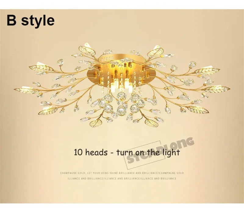 Lustre Plafonnier Cristal Moderne – Élégance & Raffinement
