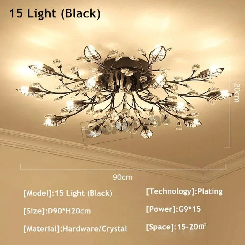 Lustre Plafonnier Cristal Moderne – Élégance & Raffinement