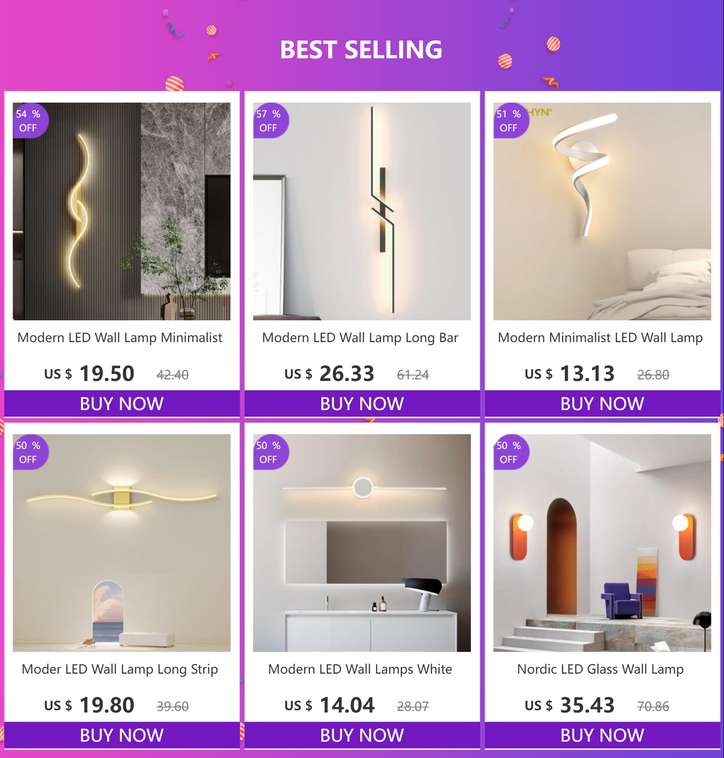Applique Murale LED Moderne – Double Courbe avec Télécommande