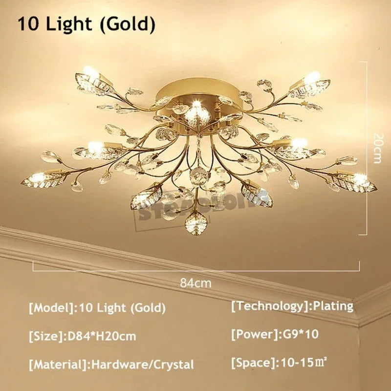 Lustre Plafonnier Cristal Moderne – Élégance & Raffinement