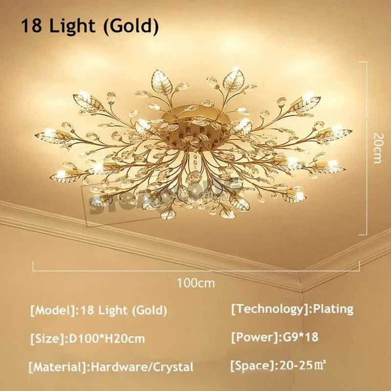 Lustre Plafonnier Cristal Moderne – Élégance & Raffinement