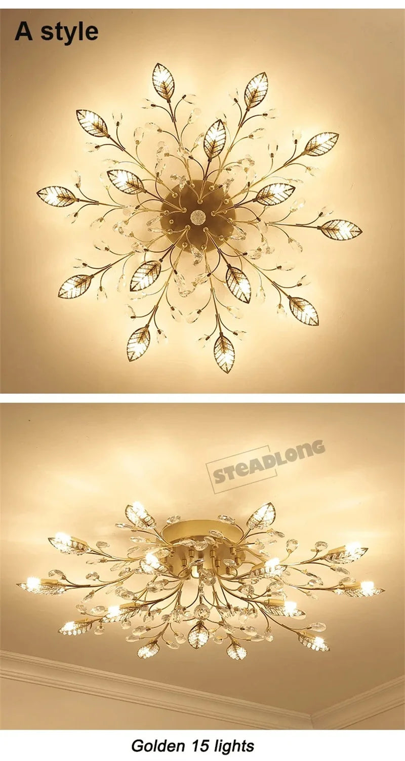 Lustre Plafonnier Cristal Moderne – Élégance & Raffinement