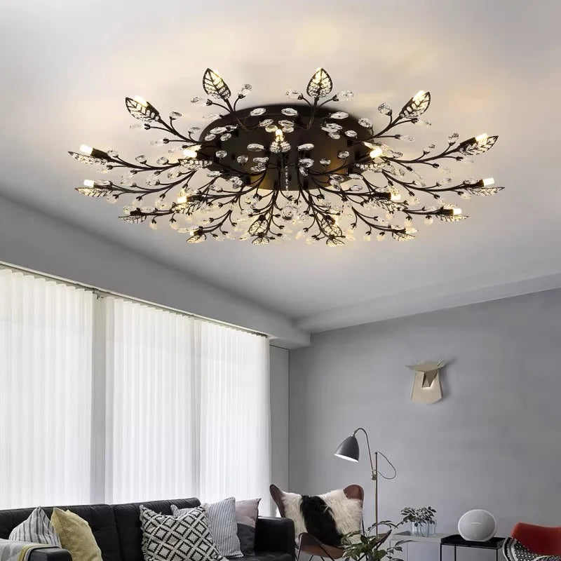 Lustre Plafonnier Cristal Moderne – Élégance & Raffinement