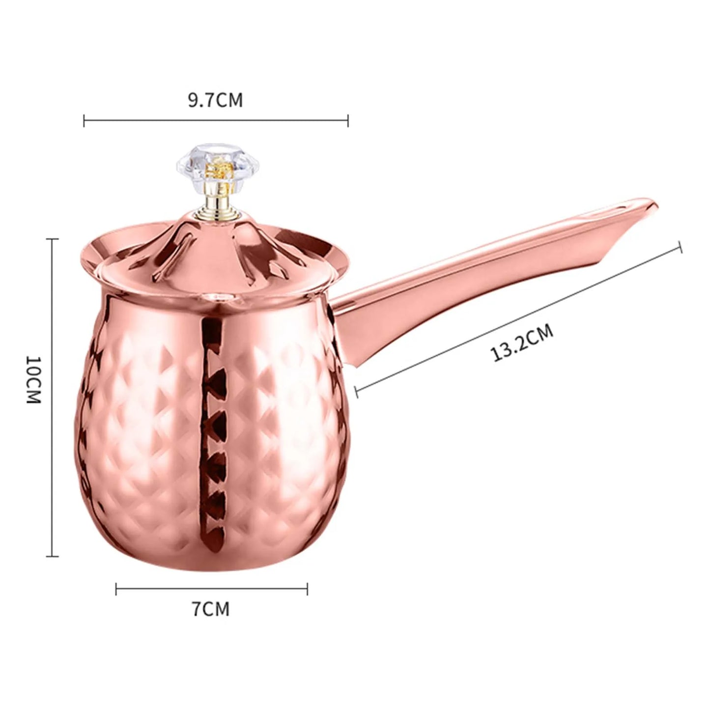 ✨ Pot à Café Turc & Lait Martelé Or – Inox avec Couvercle