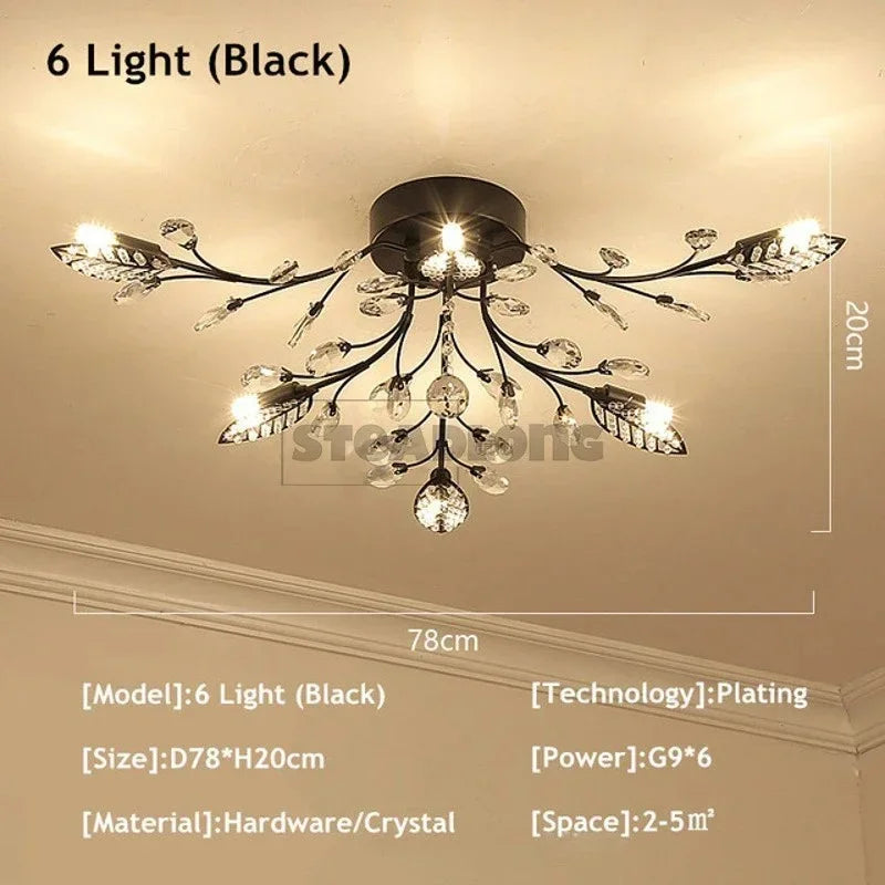 Lustre Plafonnier Cristal Moderne – Élégance & Raffinement
