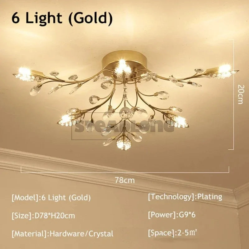 Lustre Plafonnier Cristal Moderne – Élégance & Raffinement