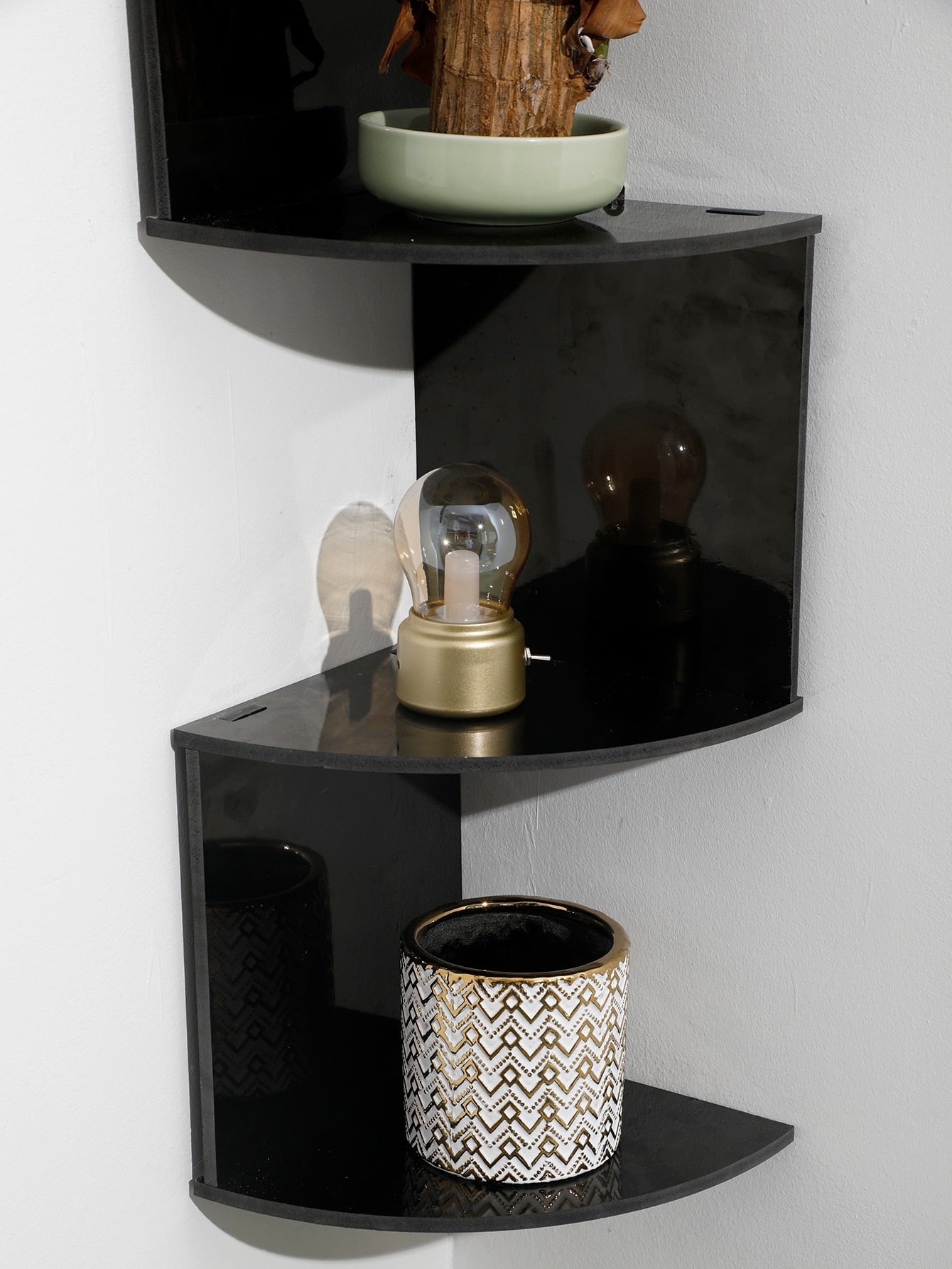 5-Layers Wooden Shelf Wall Corner Organizer