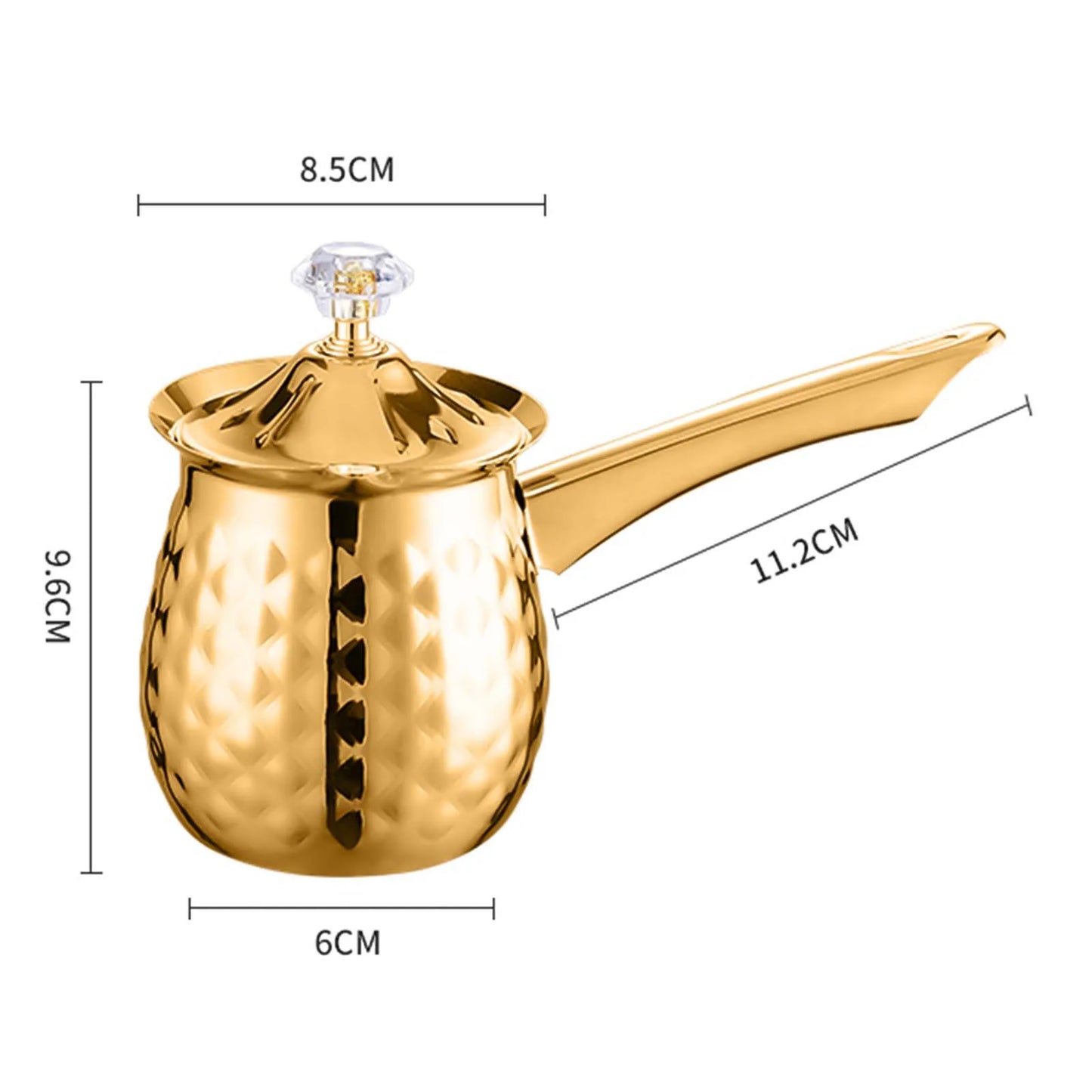 ✨ Pot à Café Turc & Lait Martelé Or – Inox avec Couvercle