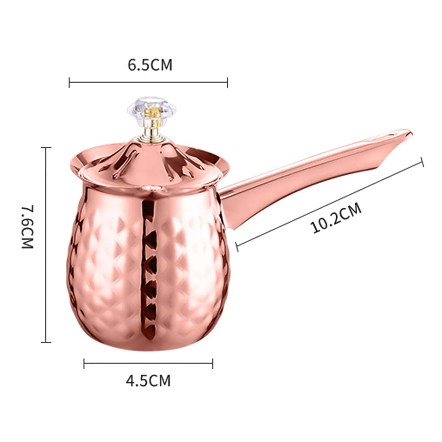 ✨ Pot à Café Turc & Lait Martelé Or – Inox avec Couvercle