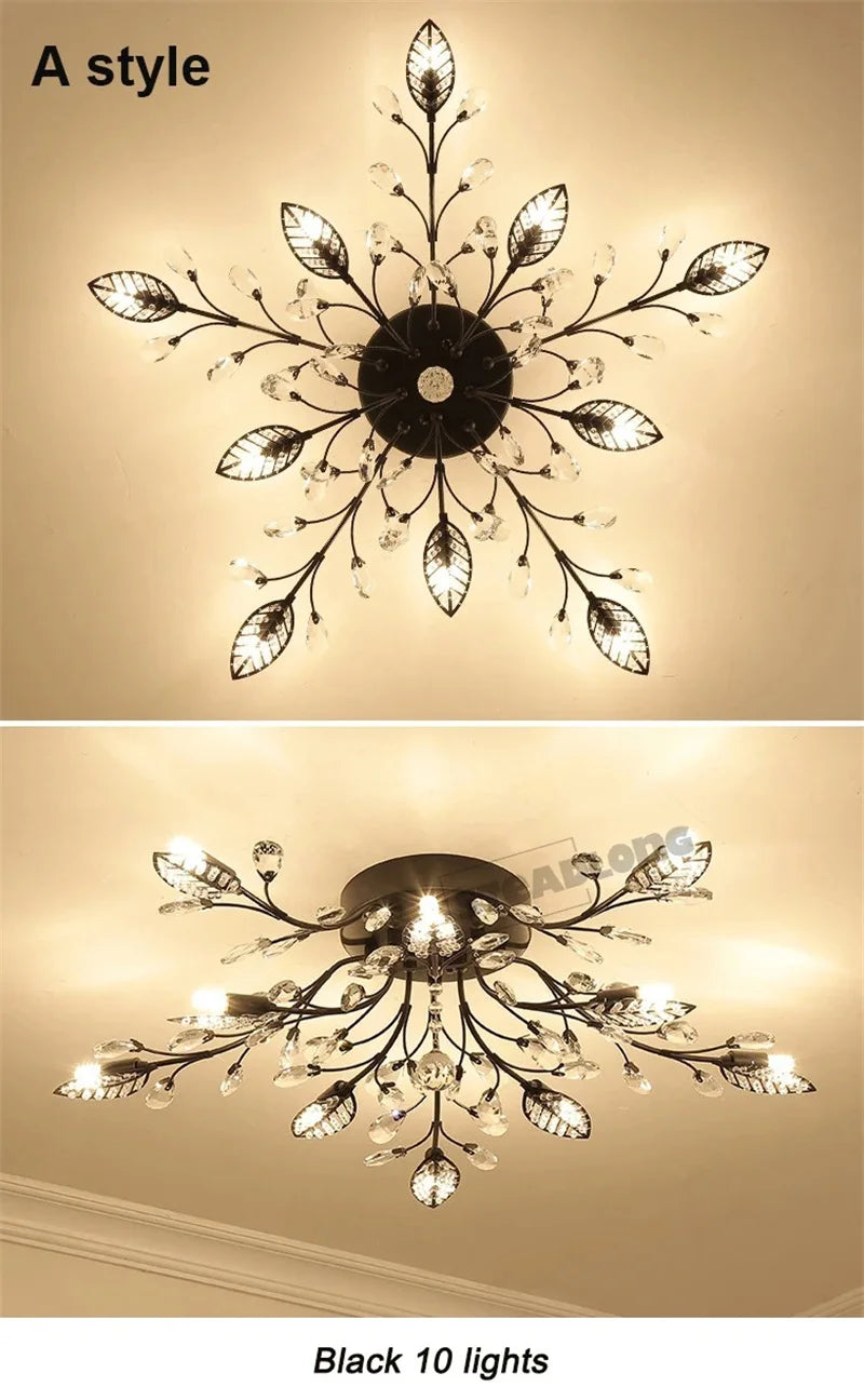 Lustre Plafonnier Cristal Moderne – Élégance & Raffinement