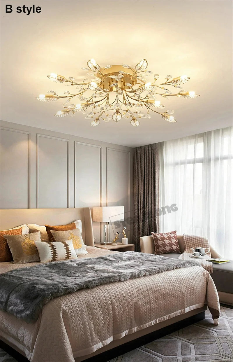 Lustre Plafonnier Cristal Moderne – Élégance & Raffinement