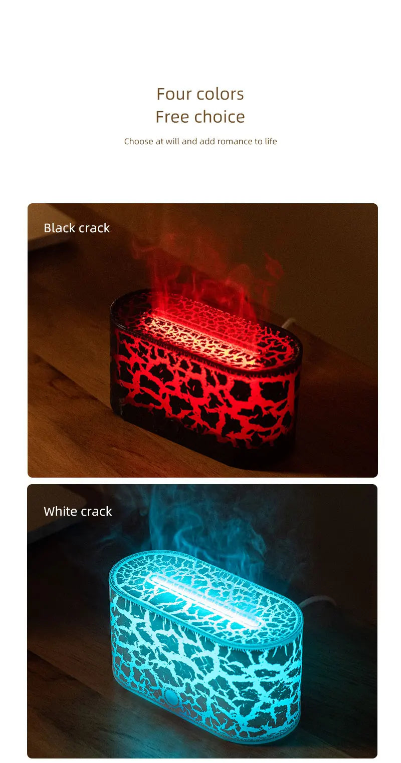 Diffuseur d’Arômes Lampe, Humidificateur – Effet Flamme LED