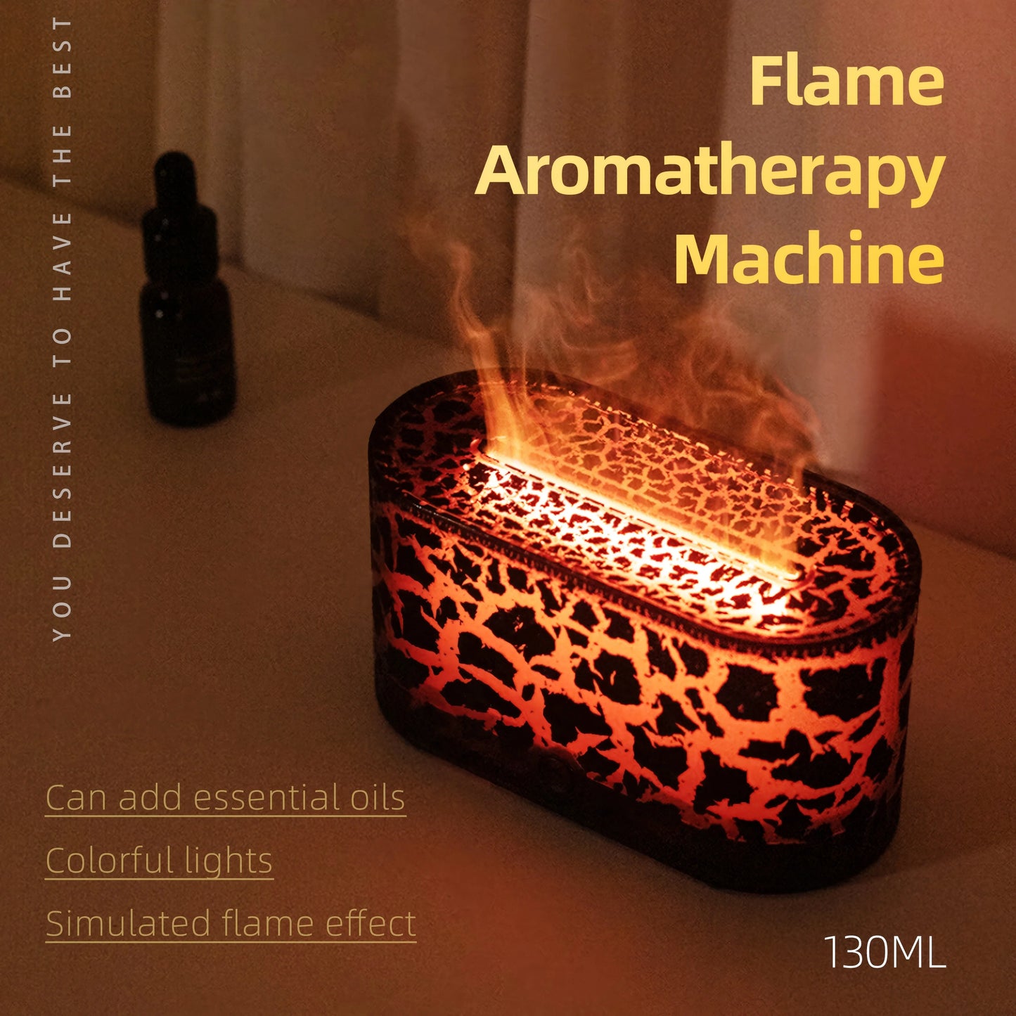 Diffuseur d’Arômes Lampe, Humidificateur – Effet Flamme LED