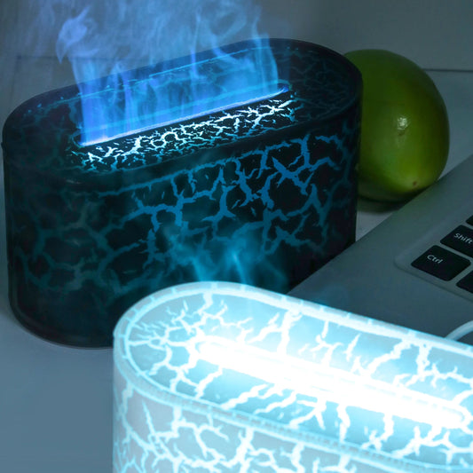 Diffuseur d’Arômes Lampe, Humidificateur – Effet Flamme LED