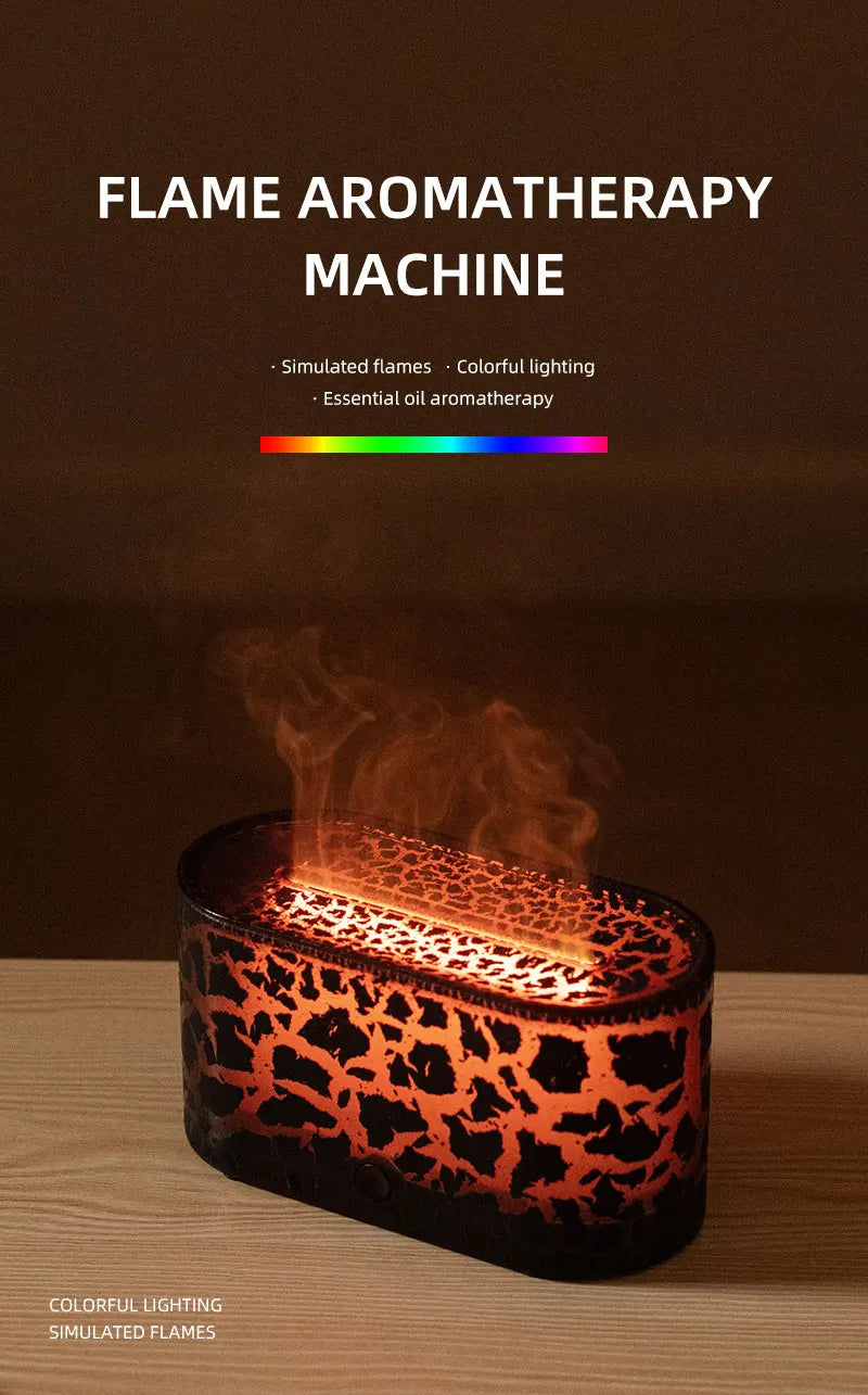 Diffuseur d’Arômes Lampe, Humidificateur – Effet Flamme LED