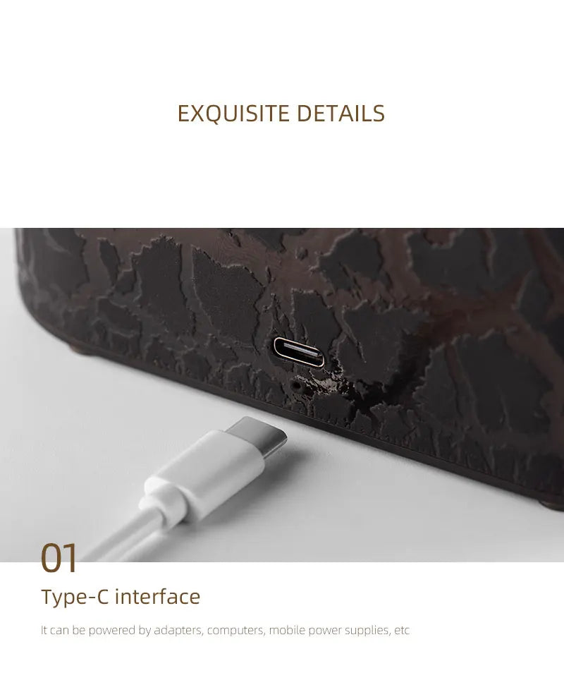 Diffuseur d’Arômes Lampe, Humidificateur – Effet Flamme LED